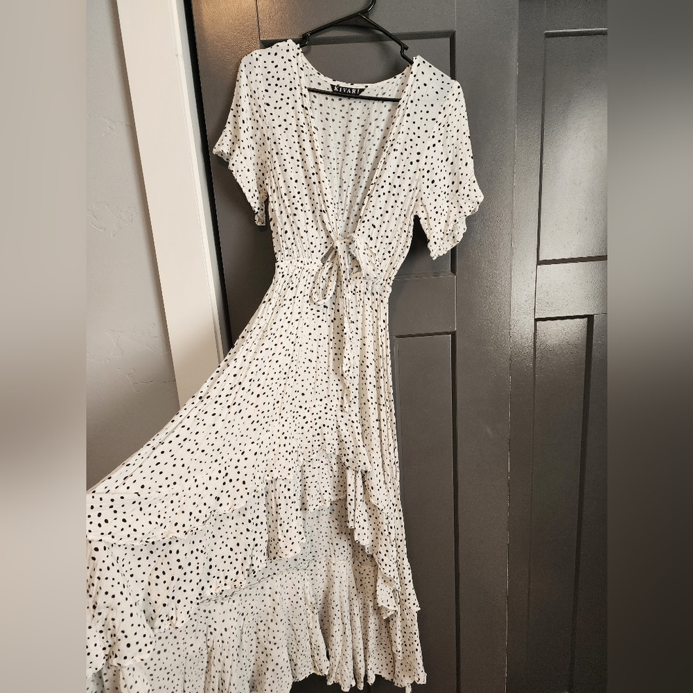 Kivari Black and White High Low Dress